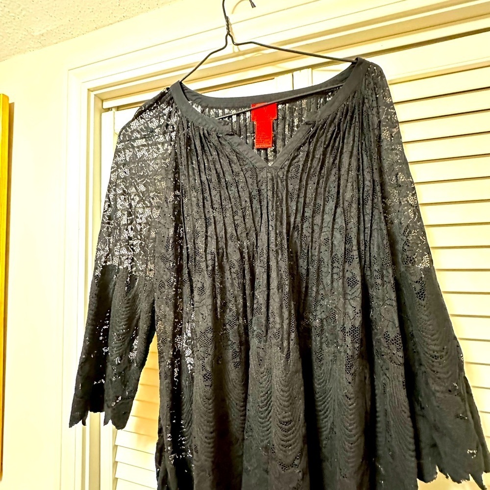 V Christina lacy blouse size Large very feminine. Never worn